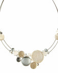 Light Blue or Natural Shell Multi Dots Necklace