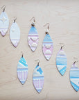 **Narrow Oval Leather Earrings in Pastel Navajo 224u