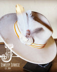 Boho Western Hat w/ Choice of Feather Hat Band-Bone 981z