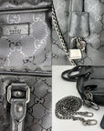 Gucci Briefcase GG Imprime Coated Canvas Black Monogram Business Bag Preowned