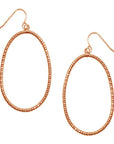 Oval dangle gold or silver earrings