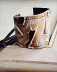 **Wide Leather Cuff in Brown and Sienna Laredo 013b
