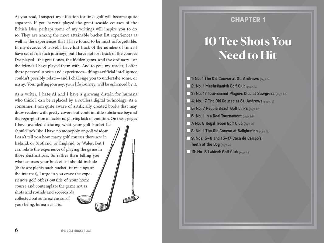 The Golf Bucket List