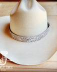 **Oyster Paisley Turquoise Embossed Leather Hat Band Only 950n