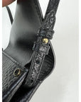 Burberry Signature Grain Leather Check Embossed Langley Black Crossbody