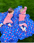 Tie Dye Stars & Stripes Ruffle ZIP