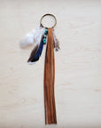 Boho Western Boot Bling Charm with Leather Fringe 500a