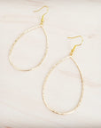 Hammered Gold Oval Hoop Earrings 200bl