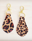 Hair-on-Hide Leather Key Chain - Leopard 700z