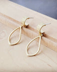 Matte Gold Cuff Earring w/ Teardrop Dangle 200j