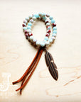 **Aqua Terra Jasper Beaded Bracelet w/ Tassel 019H