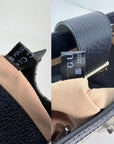Gucci GG Supreme Dollar Calfskin Web Small Padlock Navy Tote