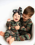 Bamboo Baby Pajama Sleepies Little Baby Zip Camo