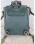 Chloe Blue Faye Mini Suede and Leather Backpack Bag