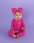 Evelyn Dot Ruffle Zip Bamboo Valentines Day Baby Outfit Dot