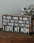 I Love My Mom Box Sign Decor