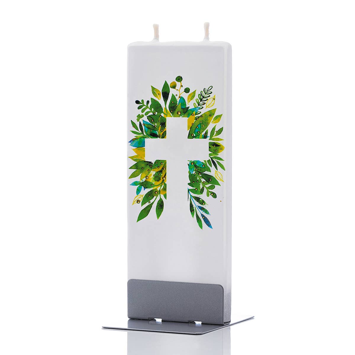 Flatyz Cross with Greenery Candle