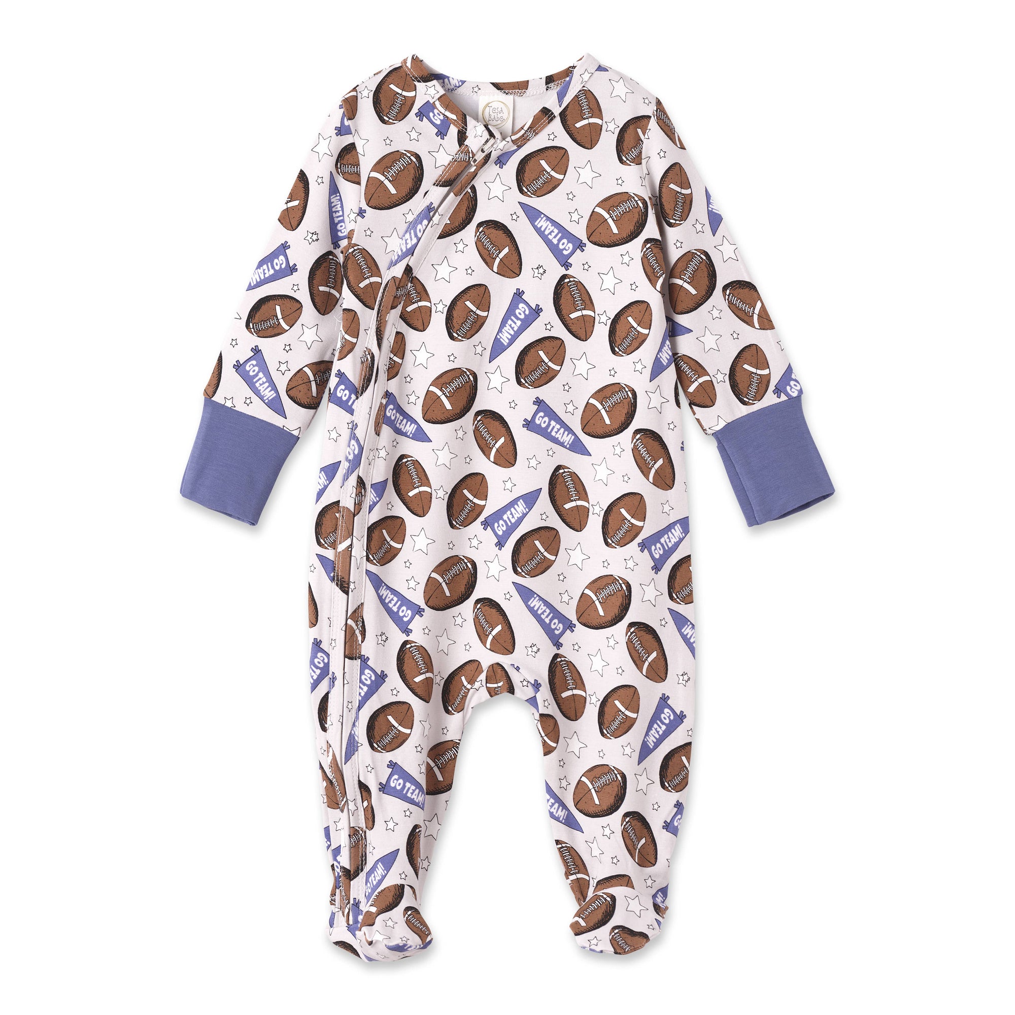 Tesa Babe Football Bamboo Zipper Romper