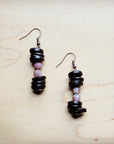 **Frosted Marble Jasper and Wood Earrings (220g)