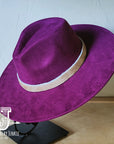 **Boho Western Felt Hat w/ Choice of Hatband- Plum 990b