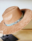 Turquoise Metallic Embossed Leather Hat Band Only 950q