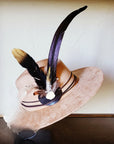 Boho Western Hat w/ Choice of Feather Hat Band-Tan 982f