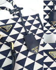 Prada Small Symbole Embroidered Fabric Handbag