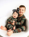Bamboo Baby Pajama Sleepies Little Baby Zip Camo