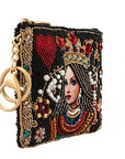 Mary Frances The Queen Playing Card Beaded Coin Purse