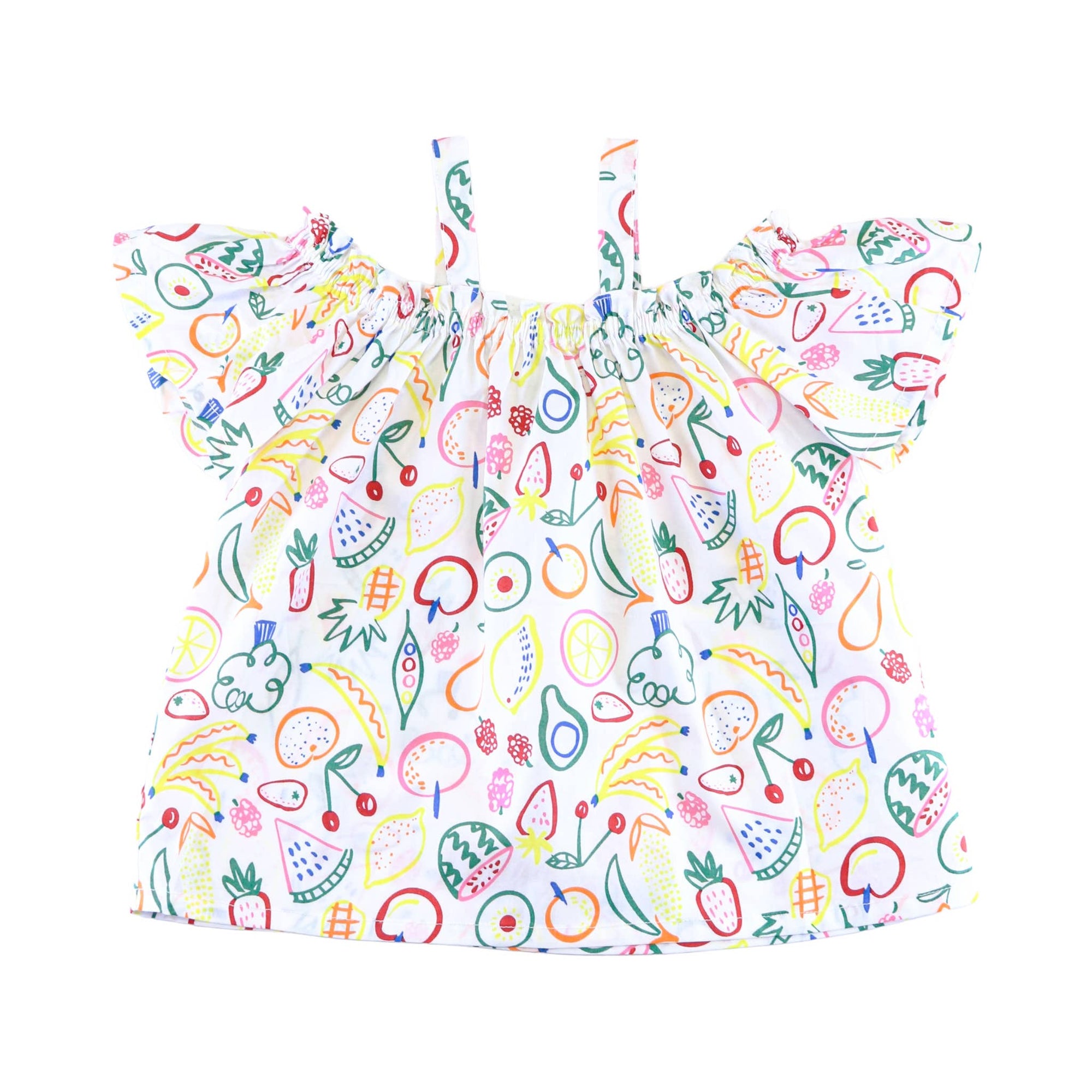 Doe a Dear Tutti Frutti Cold Shoulder Top
