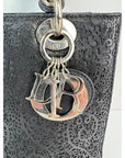 Christian Dior Medium Lady Laced Black Leather Limited Edition Shoulder Bag