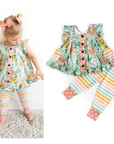 Kendra Floral & Harper Stripe Ruffle PEPLUM SET