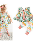 Kendra Floral & Harper Stripe Ruffle PEPLUM SET