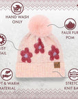 Women's Chenille Winter Pom Beanie - Daisy - Rose