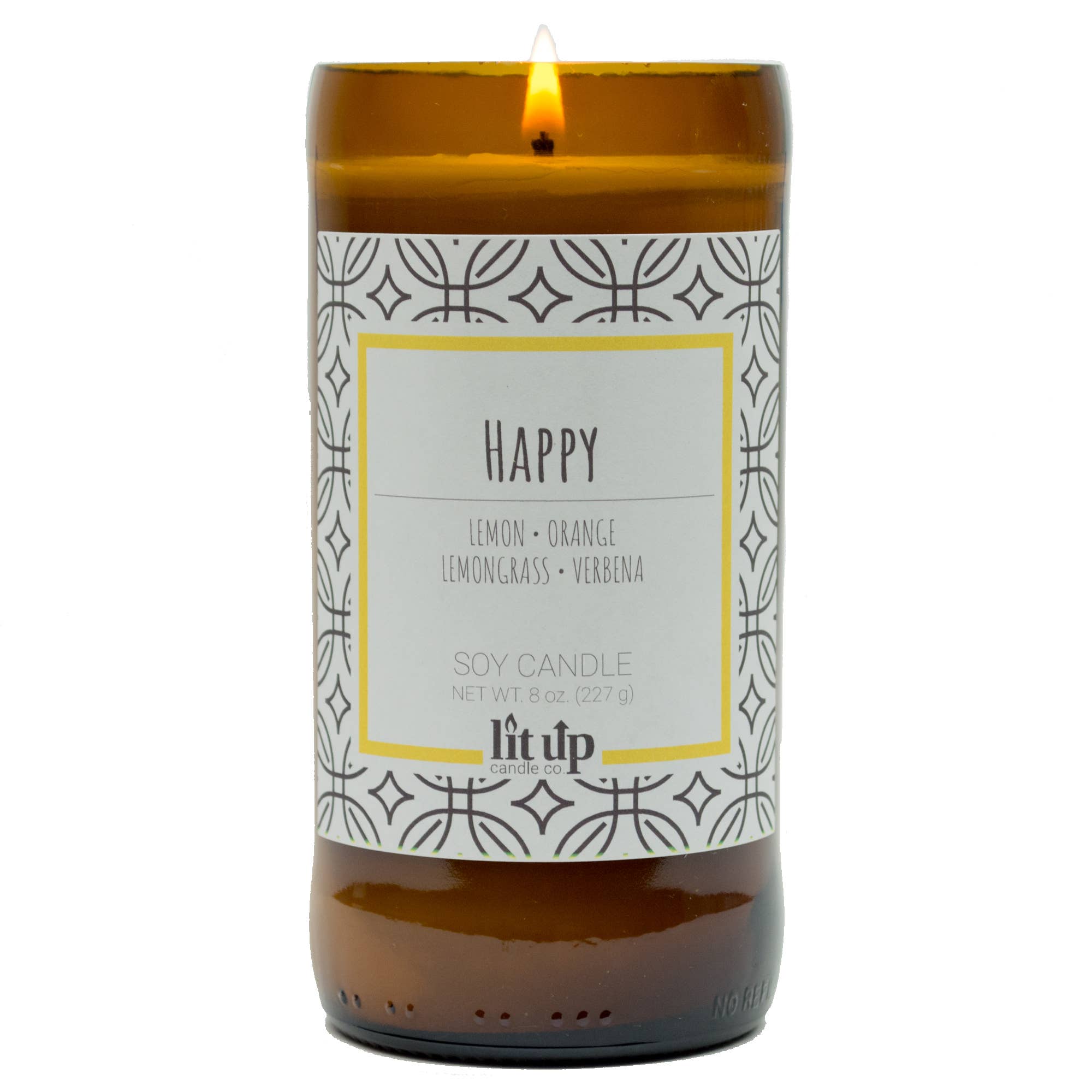 Lit Up Candle Happy