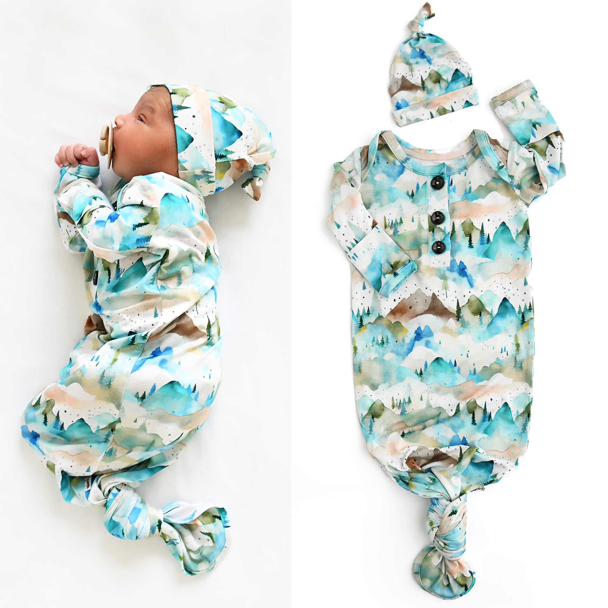 Gigi and Max Everest Gown & Knot Hat