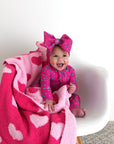 Evelyn Dot Ruffle Zip Bamboo Valentines Day Baby Outfit Dot