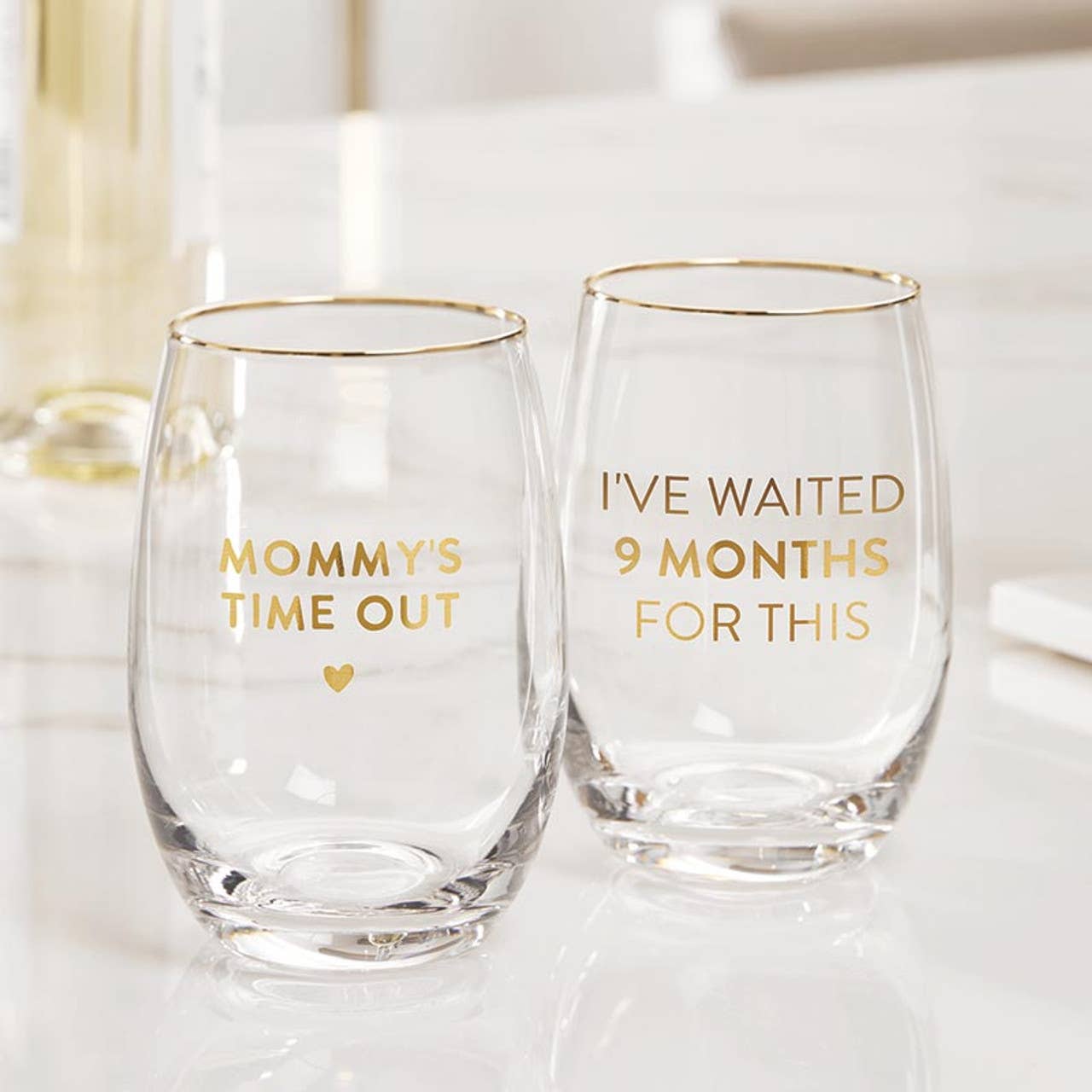 Stephan Baby I've Waited 9 Months For This Stemless Wine Glass
