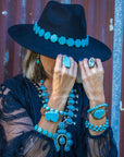 Turquoise Bracelet w/ Stone Slab & Adjustable Ties 010i