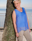 Tina Stephens Made In Italy Dina Silk V-Neck Tank