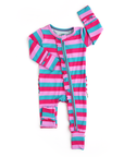 Maddie Stripe Ruffle Zip Bamboo Valentines Day
