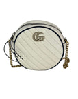 Gucci GG Azalea Matelasse Leather Round Mystic White Shoulder Bag
