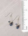 Seaside Kayanite, Pearl, Iolite Cluster Earrings