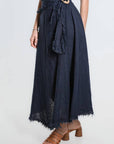 Tina Stephens Maureen Diagonal High Low Linen Skirt SS104
