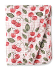 Cherry Picnic Bamboo Stroller Blanket for Baby Girls