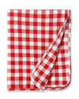 Picnic Plaid/Red Soft Bamboo Stroller Blanket for Baby