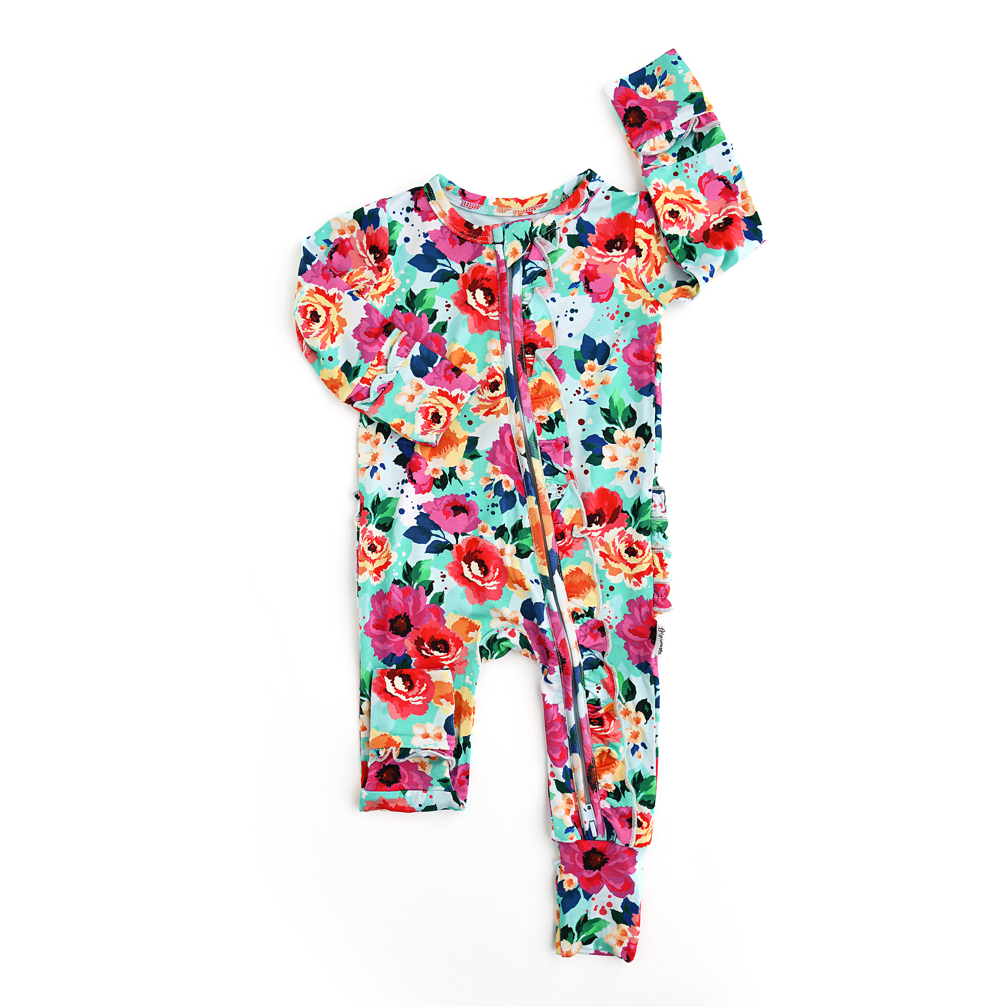 Gigi and Max Maggie Ruffle Zip Romper