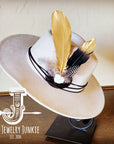Boho Western Hat w/ Choice of Feather Hat Band-Bone 981z