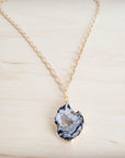 Gilded Black Agate Necklace 257ma