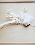 Boho Western Wedding Floral & Feather Bridal Hat in Rust 984i